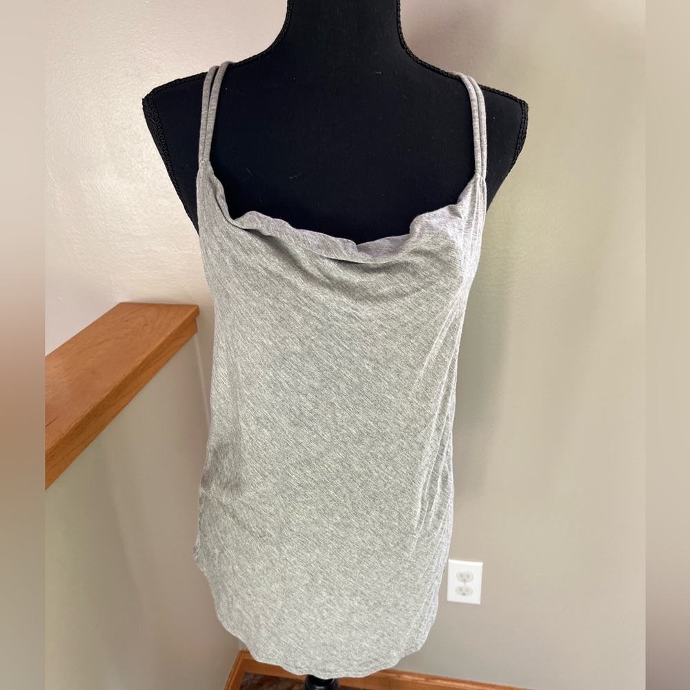 New Chaser cowl neck active yoga heather gray tank top. Size small